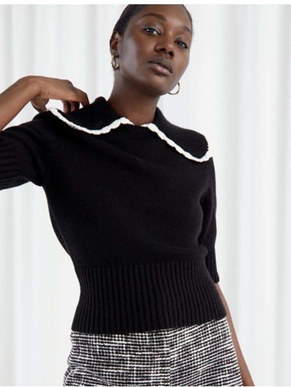 & And Other Stories Wide Collar Wool Knit Sweater